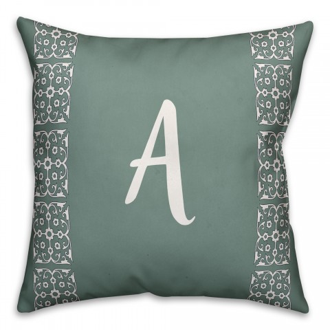 Lace Monogram 18x18 Personalized Throw Pillow