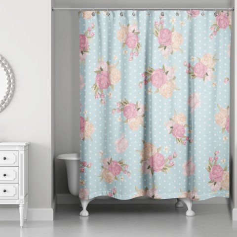 Floral Dot 71x74 Shower Curtain