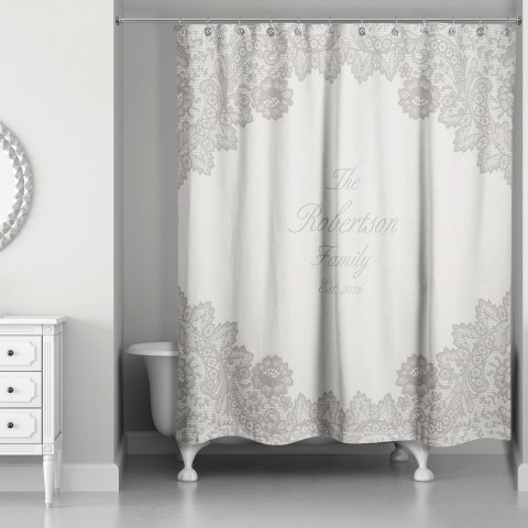 Brown Lace 71x74 Personalized Shower Curtain