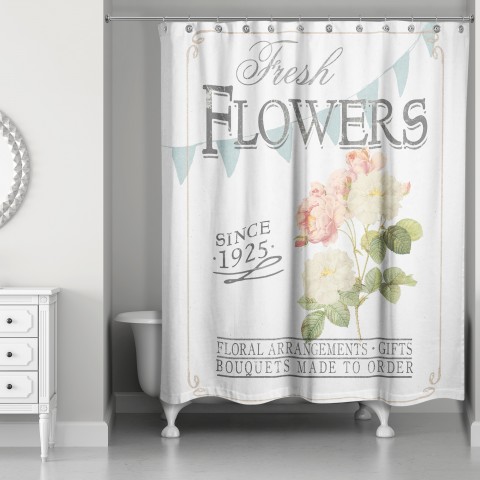 Fresh Flowers Banner 71x74 Shower Curtain