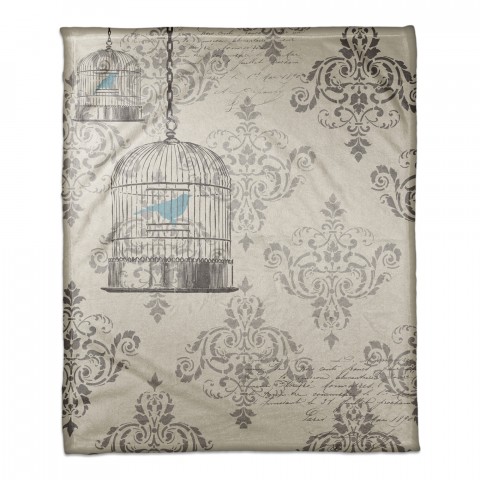 Vintage Birdcage 50x60 Throw Blanket