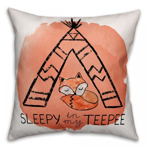 Sleepy Teepee Throw Pillow
