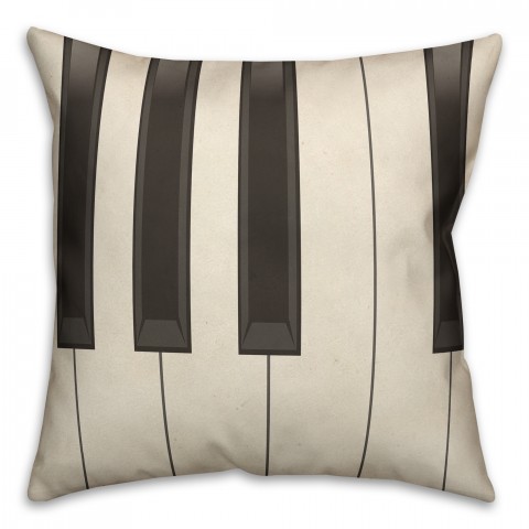 Piano Keys 18x18 Faux Suede Throw Pillow
