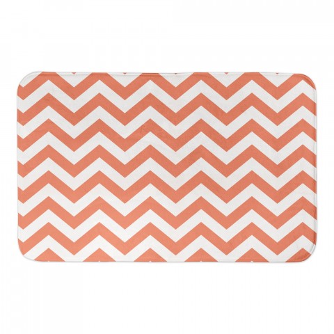 Preppy Orange Chevron 34x21 Bath Mat