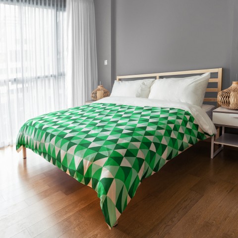 Preppy Green Triangle Duvet Cover