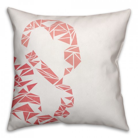 Preppy Geo Flamingo Throw Pillow