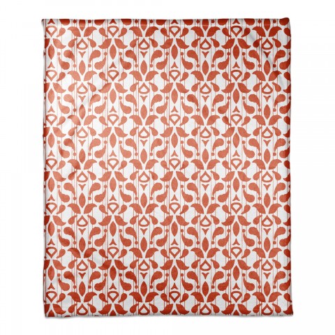 Preppy Orange Damask 50x60 Throw Blanket