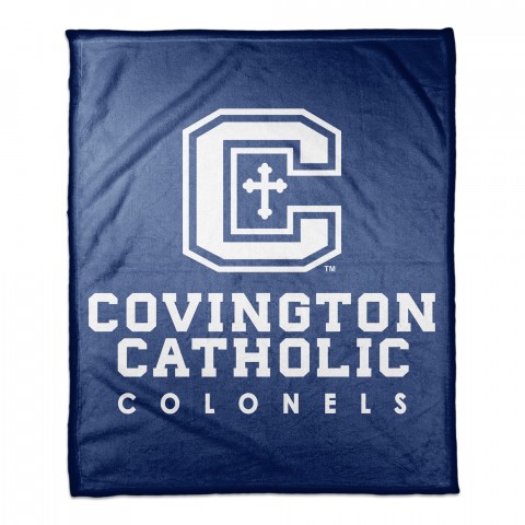 Cov Cath Blue and White 50x60 Throw Blanket