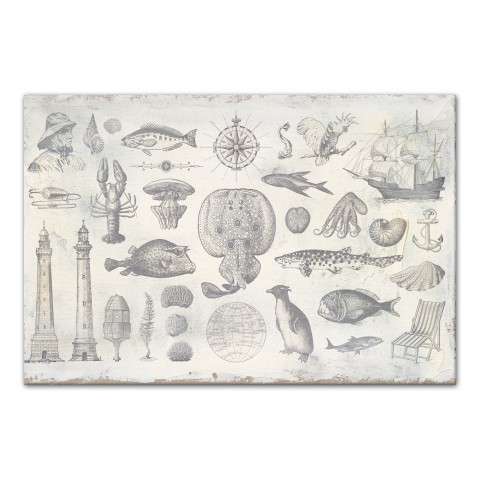 Coastal Items 36x24 Canvas