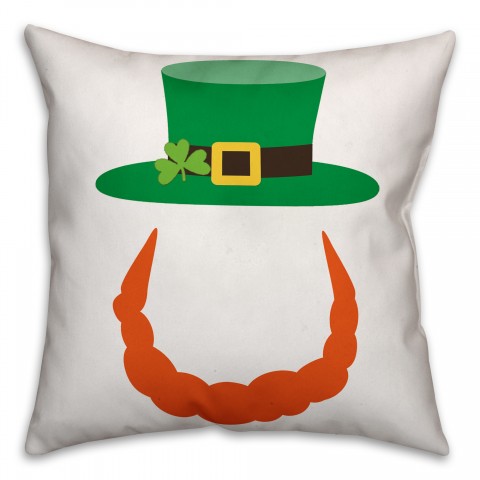 Leprechaun Beard 18x18 Throw Pillow