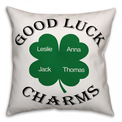Good Luck Charms 18x18 Personalized Throw Pillow