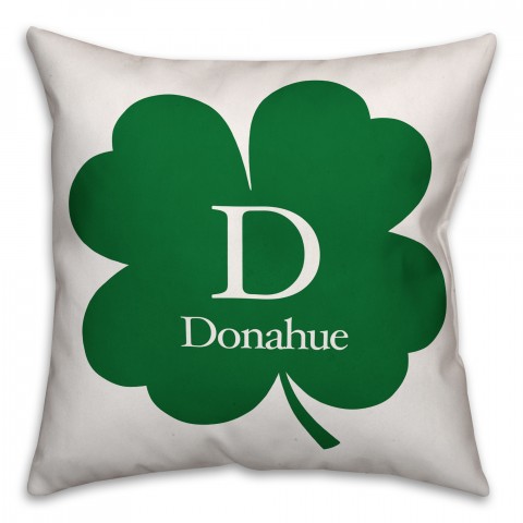 Family Clover 18x18 Personalized Throw Pillow