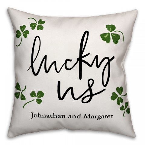 Lucky Us 18x18 Personalized Throw Pillow