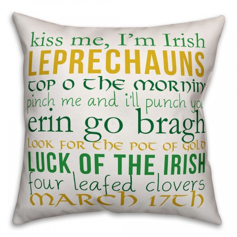 Leprechaun Lingo 18x18 Throw Pillow