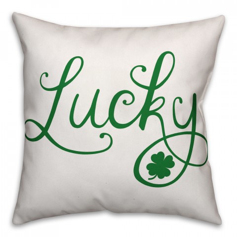 Lucky Clovers 18x18 Throw Pillow