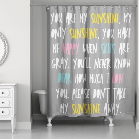 You Are My Sunshine 71x74 Shower Curtain