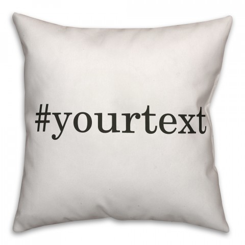 Seal Skin Gray Serif Hashtag 18x18 Personalized Throw Pillow