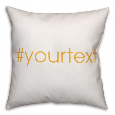 Honey Yellow San Serif Hashtag 18x18 Personalized Throw Pillow