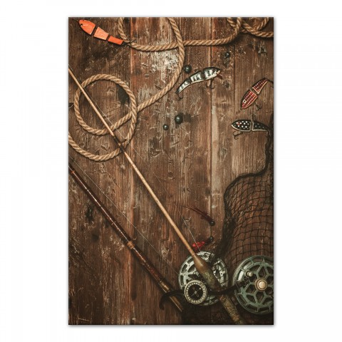 Vintage Fishing Gear 20x30 Canvas
