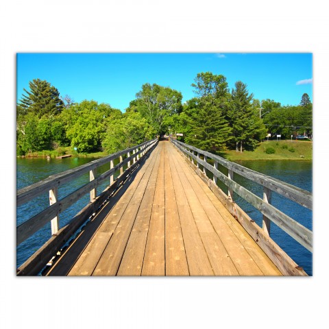 Rustic Wooden Bridge 40x30 Canvas