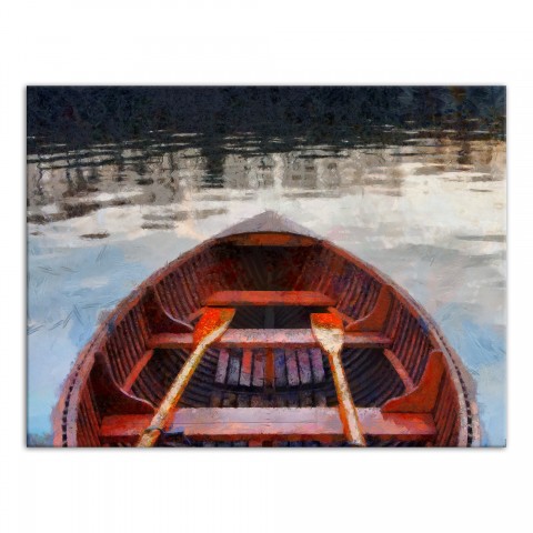 Painted Serene Boat 40x30 Canvas