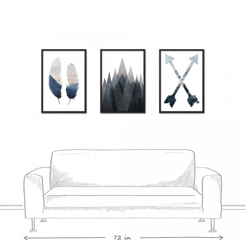 Nature Cutout 20x30 Black Framed Canvas Set