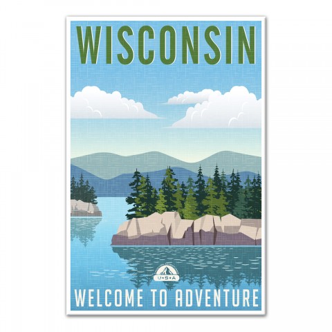 Wisconsin Travel  Poster 24x36 Canvas