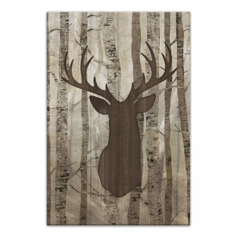 Deer Head in Trees 24x36 Canvas
