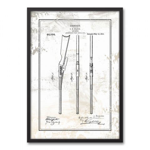 Hunting Guns Study 20x30 Black Framed Canvas