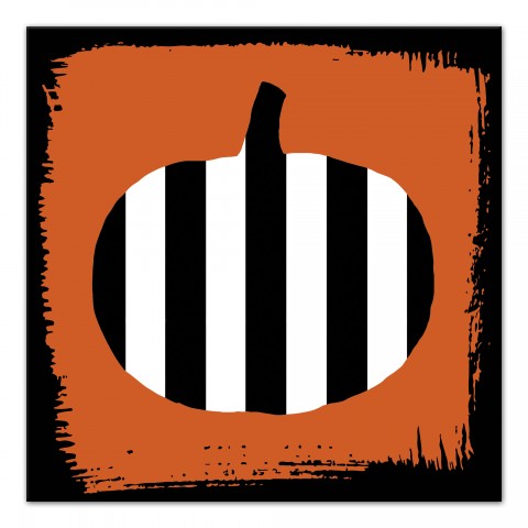 Stripe Pumpkin 16x16 Canvas Wall Art