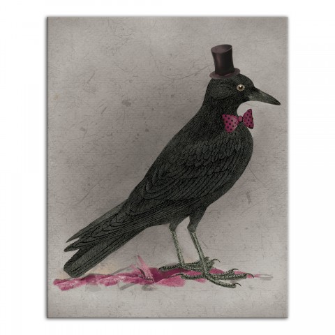 Stylish Crow 16x20 Canvas Wall Art