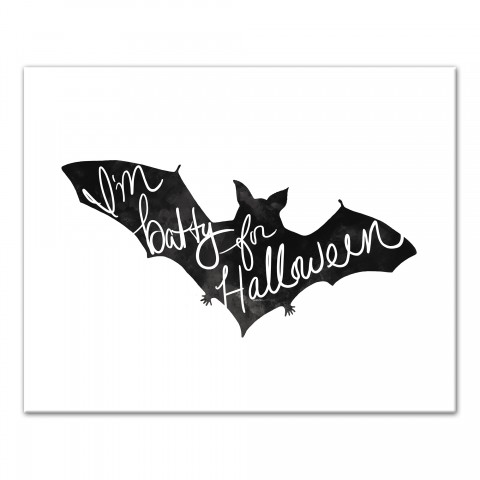 Batty Halloween 20x16 Canvas Wall Art