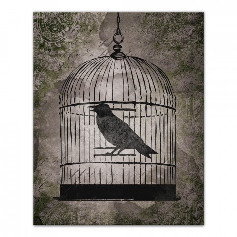 Spooky Bird Cage 16x20 Canvas Wall Art