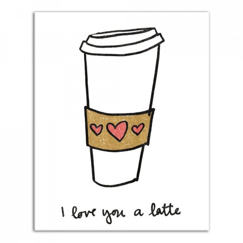 Love You a Latte 8x10 Canvas Wall Art