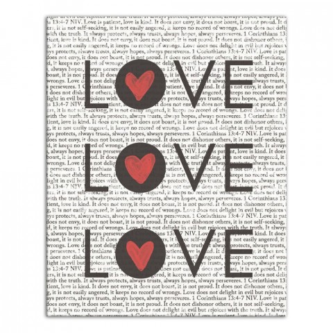 Love Love Love 8x10 Canvas Wall Art