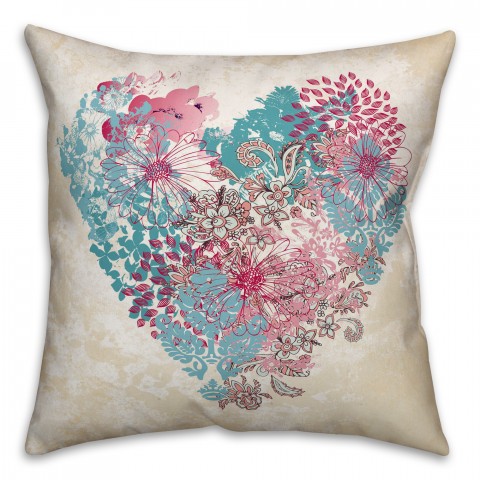 Heart of Patterns Throw Pillow