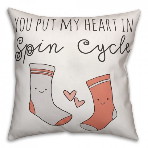 Heart Spin Cycle Throw Pillow