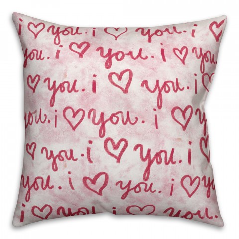 I Heart You Pink Throw Pillow