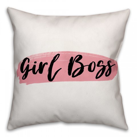 Girl Boss 18x18 Throw Pillow