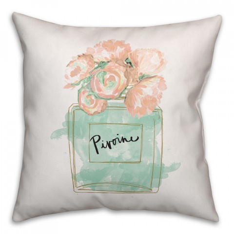 Glam Perfume Bottle 18x18 Throw Pillow