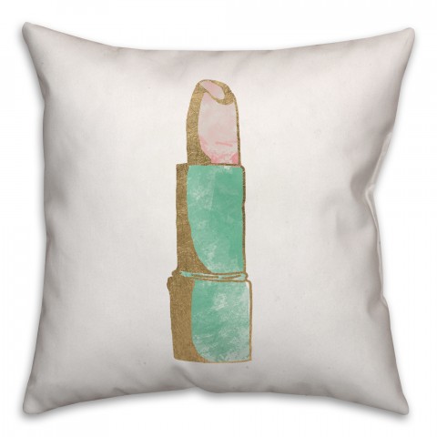 Glam Lipstick 18x18 Throw Pillow