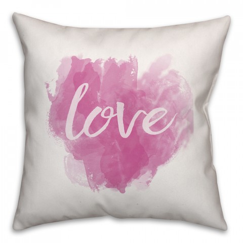 Watercolor Love 18x18 Throw Pillow