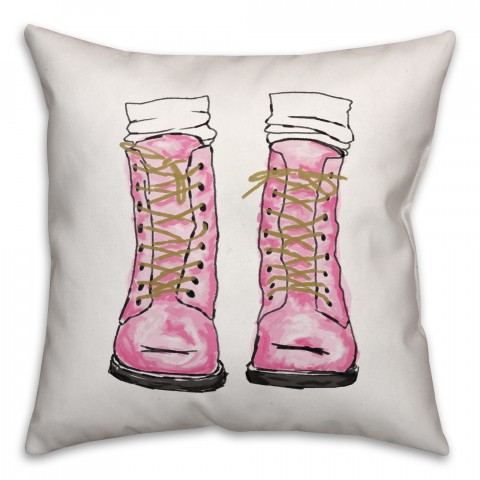 Explorin Boots 18x18 Throw Pillow