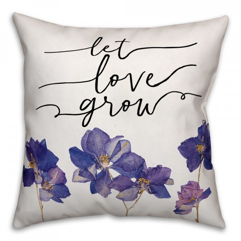 Let Love Grow 18x18 Throw Pillow