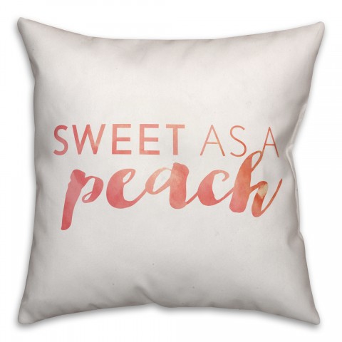 Sweet as a Peach 18x18 Throw Pillow