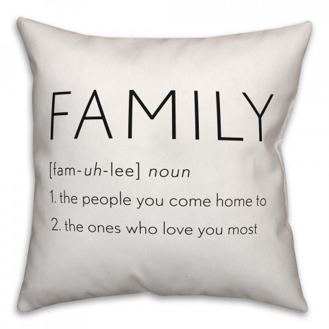 Family Definition 18x18 Throw Pillow