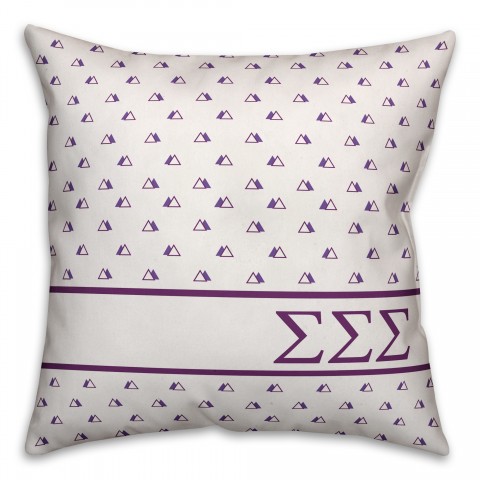 Sigma Sigma Sigma Triangle Pattern 18x18 Pillow