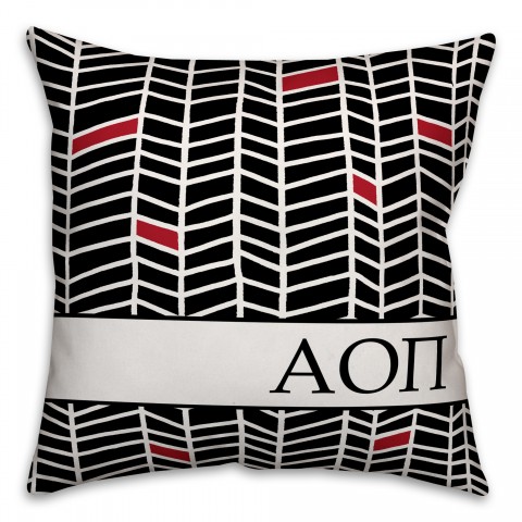 Alpha Omicron Pi Chevron Pattern 18x18 Pillow