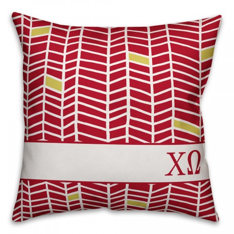 Chi Omega Chevron Pattern 18x18 Pillow