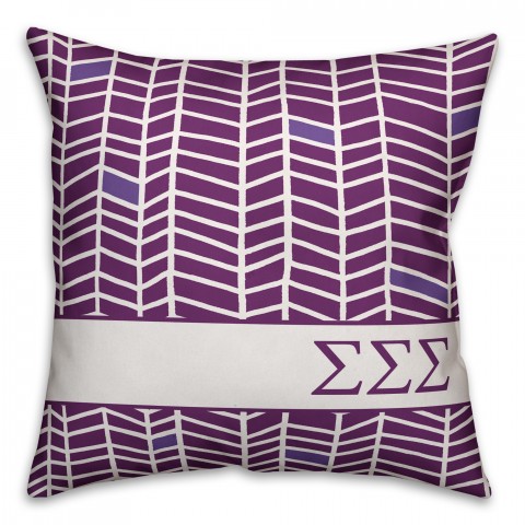 Sigma Sigma Sigma Chevron Pattern 18x18 Pillow